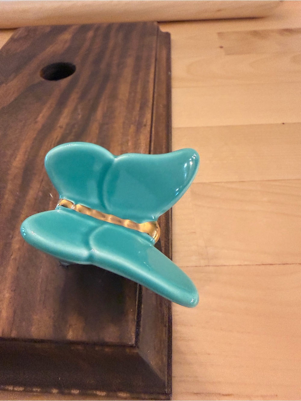 Nora Fleming Turquoise Butterfly Accent with Gold Detail